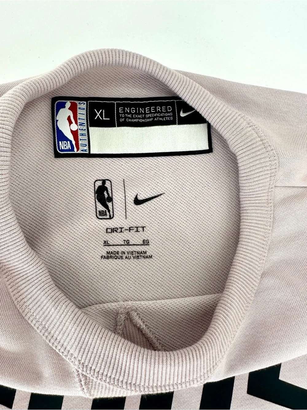 Nike Men's Suns Crewneck Sweatshirt in Light Taupe with Black Logo X-Large NWT
